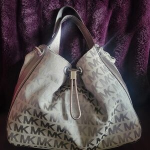 Michael Kors Beige Monogram Tote Bag